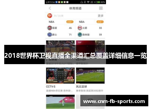 2018世界杯卫视直播全渠道汇总覆盖详细信息一览